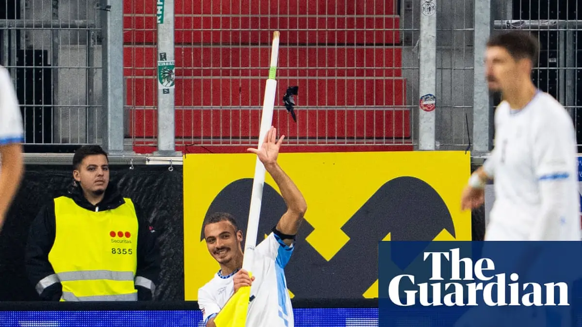 Israel’s Saied Abu Farchi sent off for gun gesture celebration in defeat by Austria